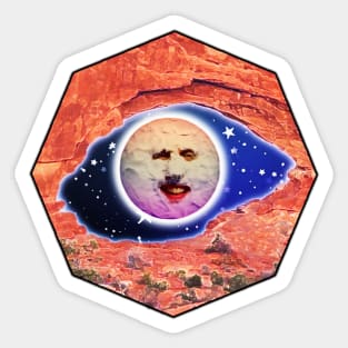 The Moon over Arches Sticker